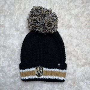 Adult Vegas Holden Knights Black and Gold Pom-Pom Beanie